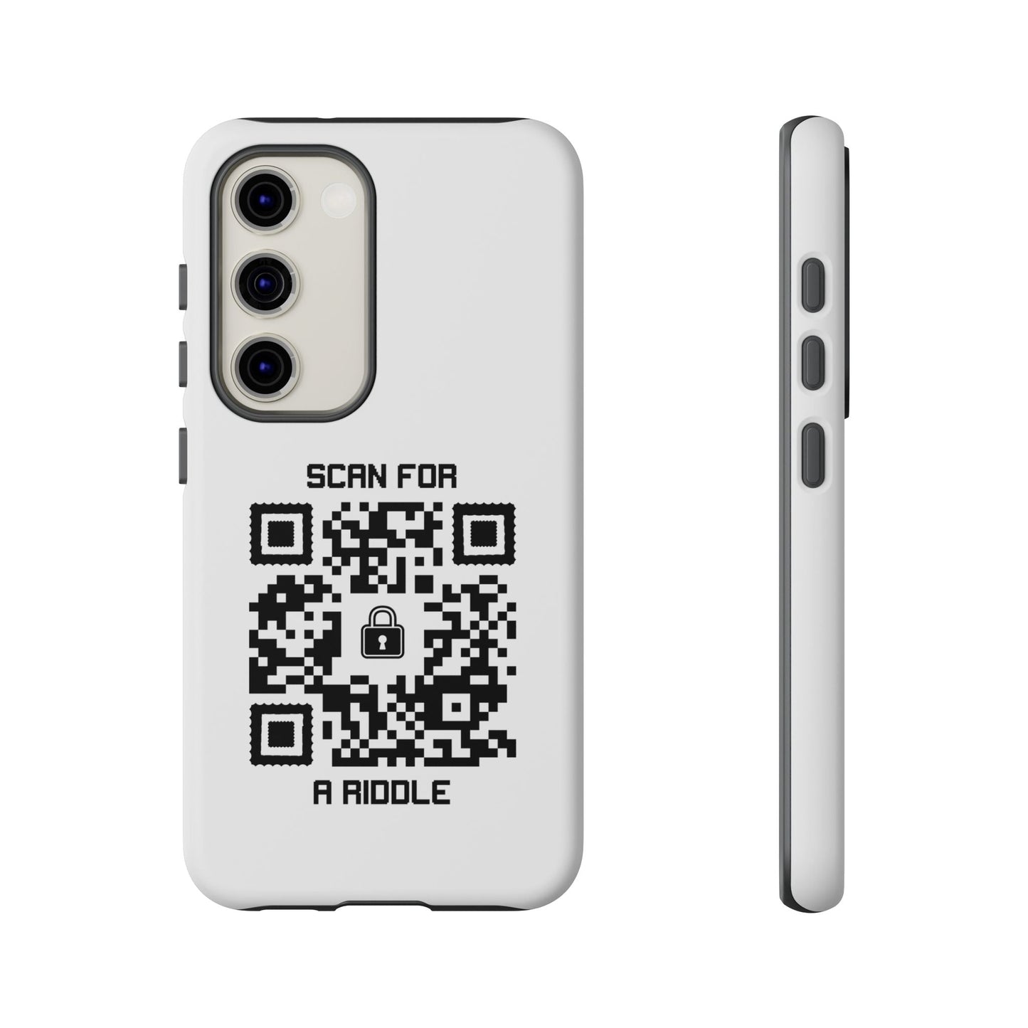 Hidden – Tough Case – White – Scan for a Riddle - QR NATION