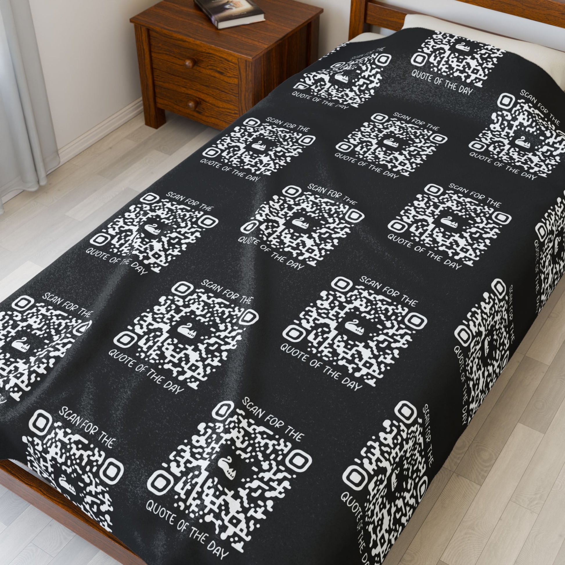 Home & Cozy – Blanket – Black – Scan for the Quote of the Day - QR NATION