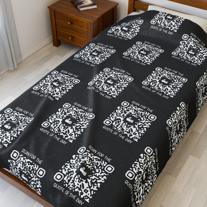 Home & Cozy – Blanket – Black – Scan for the Quote of the Day - QR NATION