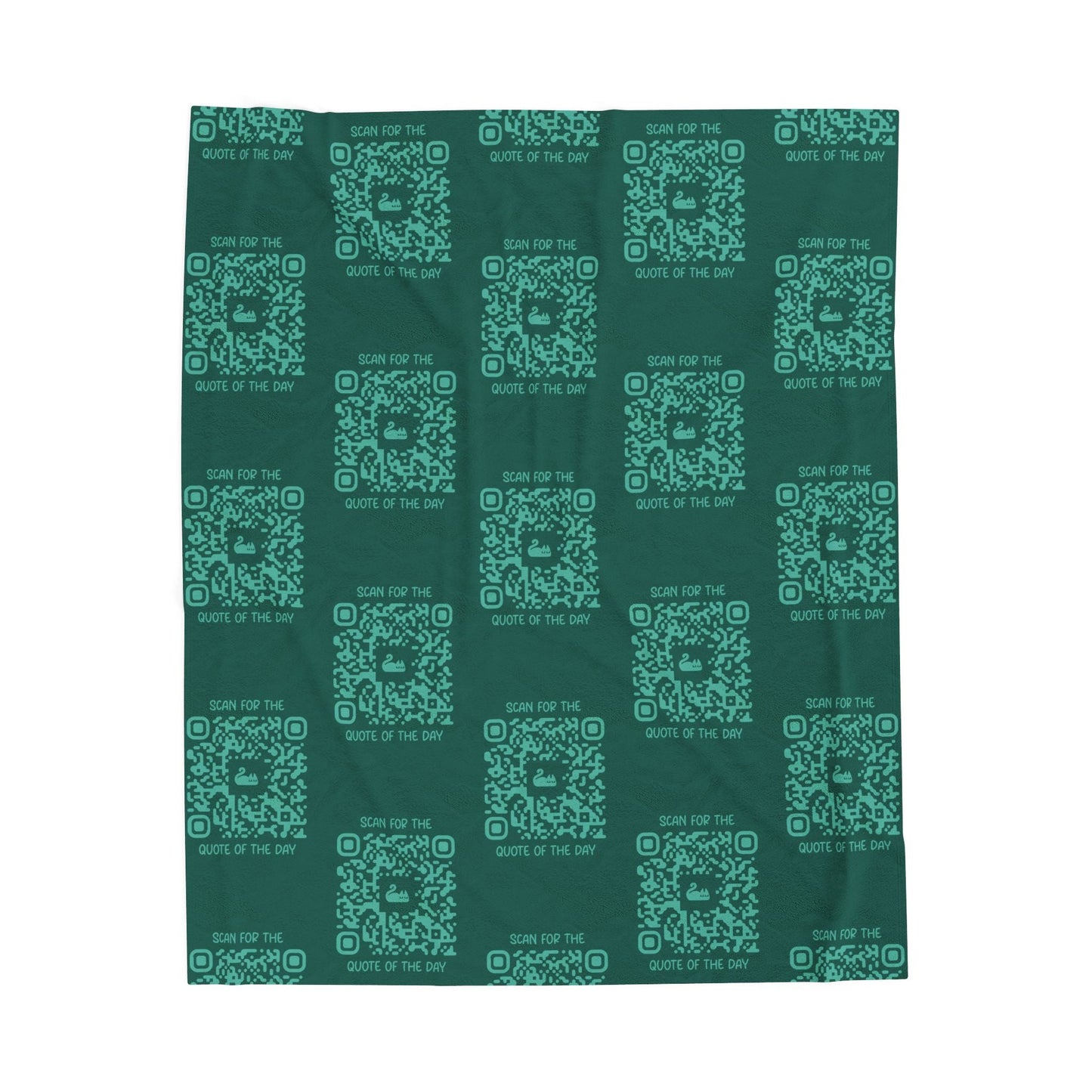 Home & Cozy – Blanket – Green – Scan for the Quote of the Day - QR NATION
