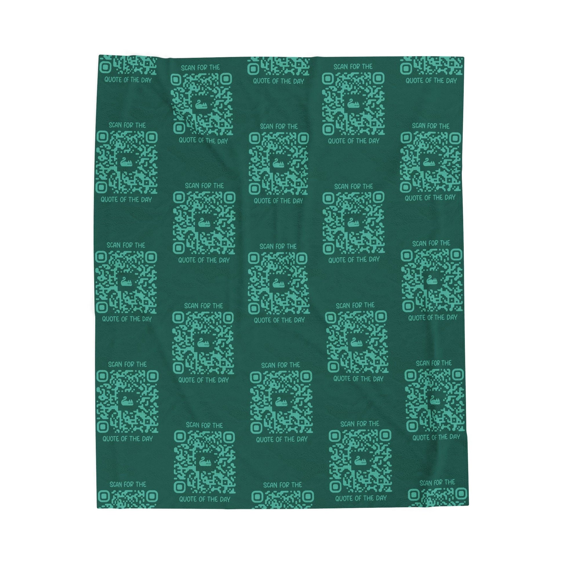 Home & Cozy – Blanket – Green – Scan for the Quote of the Day - QR NATION