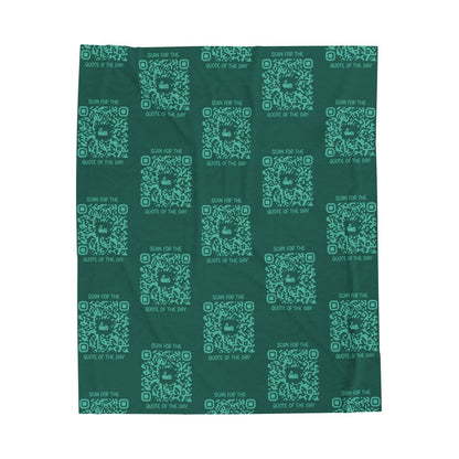 Home & Cozy – Blanket – Green – Scan for the Quote of the Day - QR NATION