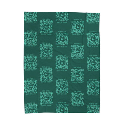 Home & Cozy – Blanket – Green – Scan for the Quote of the Day - QR NATION