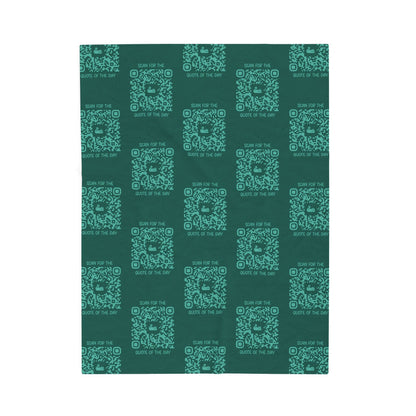 Home & Cozy – Blanket – Green – Scan for the Quote of the Day - QR NATION