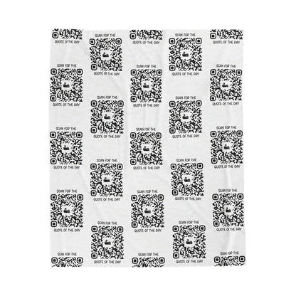 Home & Cozy – Blanket – White – Scan for the Quote of the Day - QR NATION