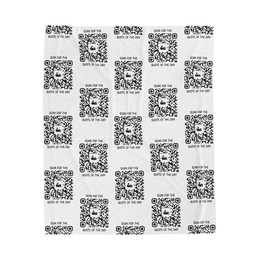 Home & Cozy – Blanket – White – Scan for the Quote of the Day - QR NATION