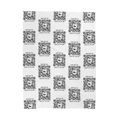 Home & Cozy – Blanket – White – Scan for the Quote of the Day - QR NATION