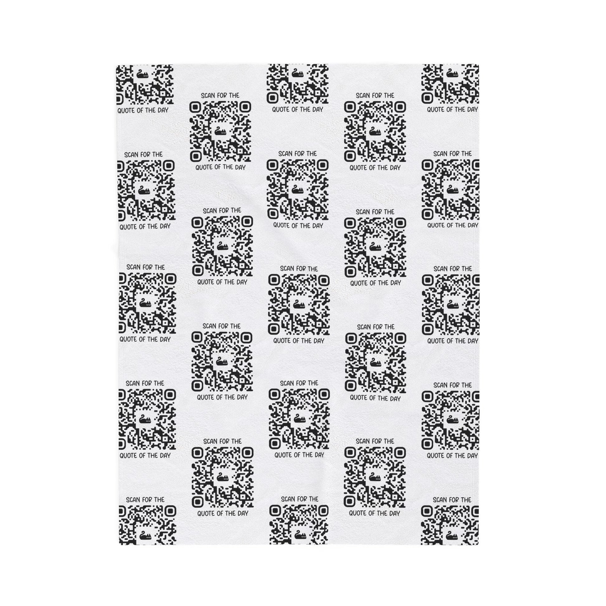 Home & Cozy – Blanket – White – Scan for the Quote of the Day - QR NATION