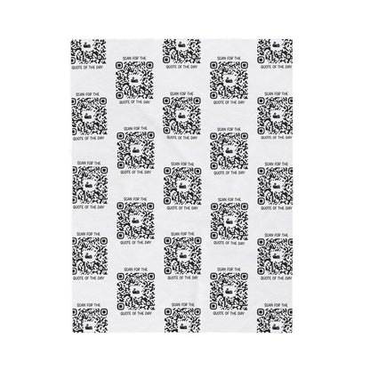 Home & Cozy – Blanket – White – Scan for the Quote of the Day - QR NATION