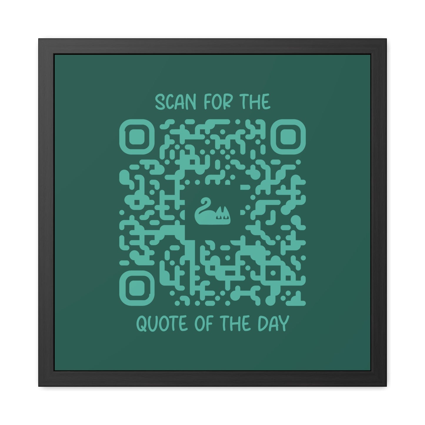 Home & Cozy – Framed Poster – Green – Scan for the Quote of the Day - QR NATION