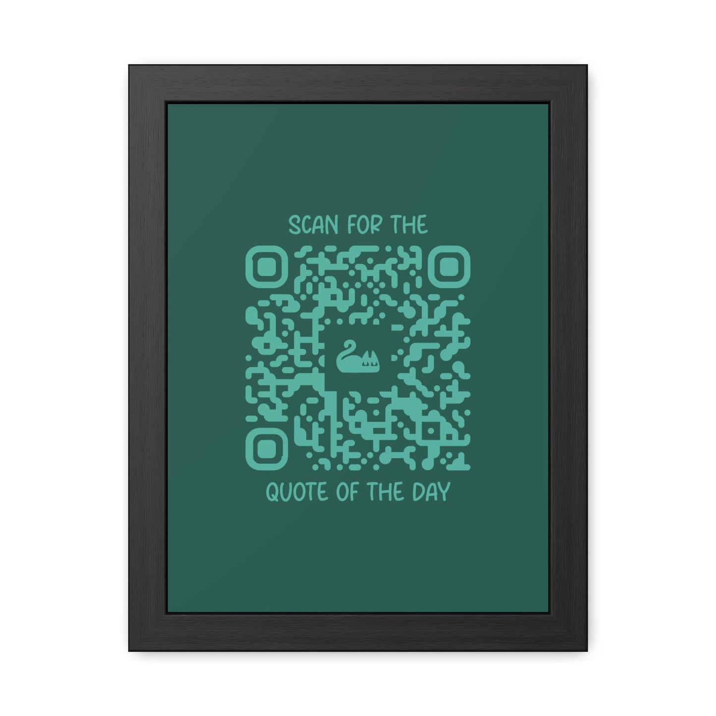 Home & Cozy – Framed Poster – Green – Scan for the Quote of the Day - QR NATION