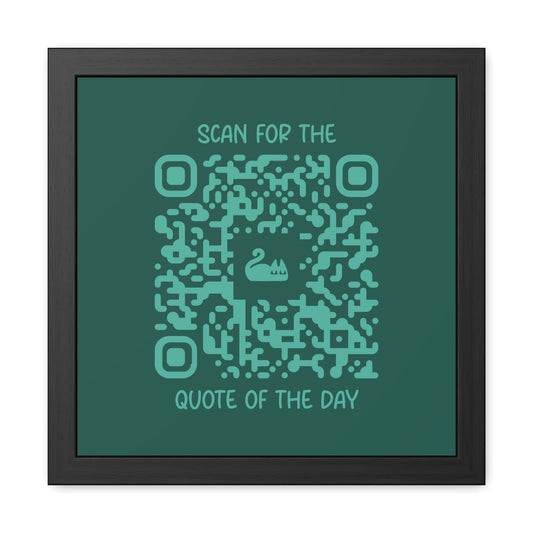 Home & Cozy – Framed Poster – Green – Scan for the Quote of the Day - QR NATION