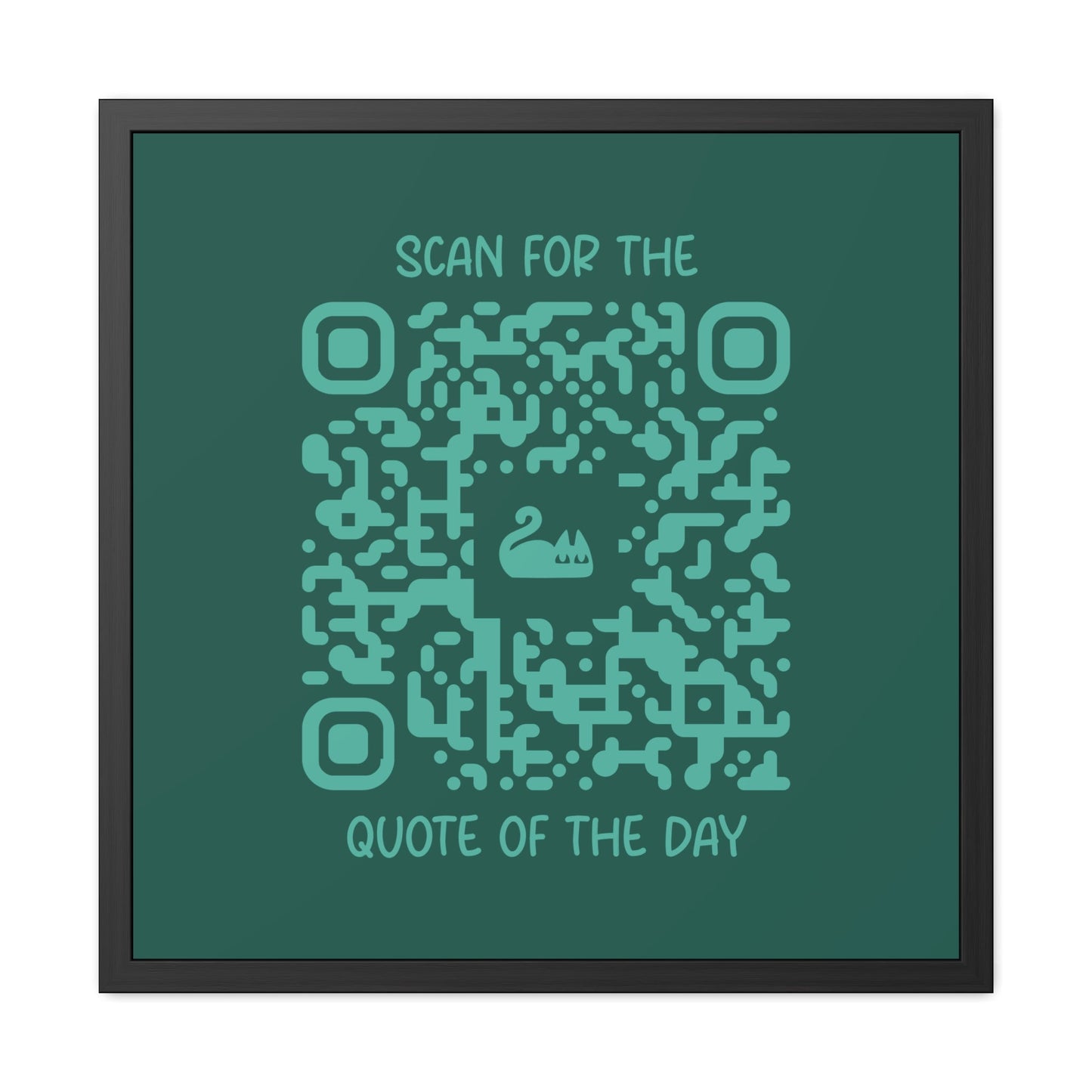 Home & Cozy – Framed Poster – Green – Scan for the Quote of the Day - QR NATION
