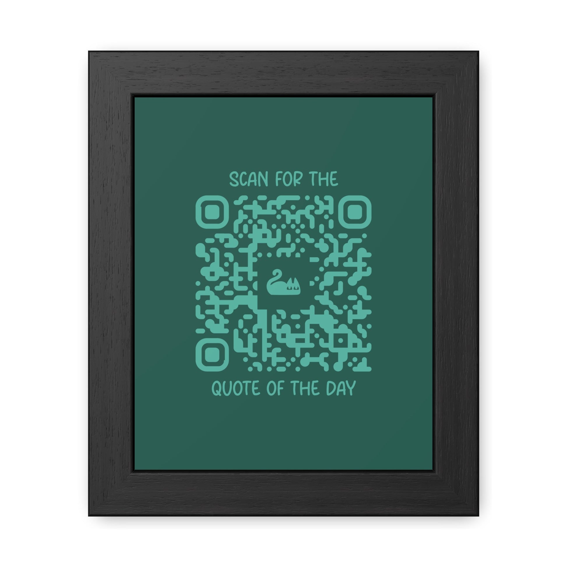 Home & Cozy – Framed Poster – Green – Scan for the Quote of the Day - QR NATION