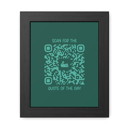 Home & Cozy – Framed Poster – Green – Scan for the Quote of the Day - QR NATION