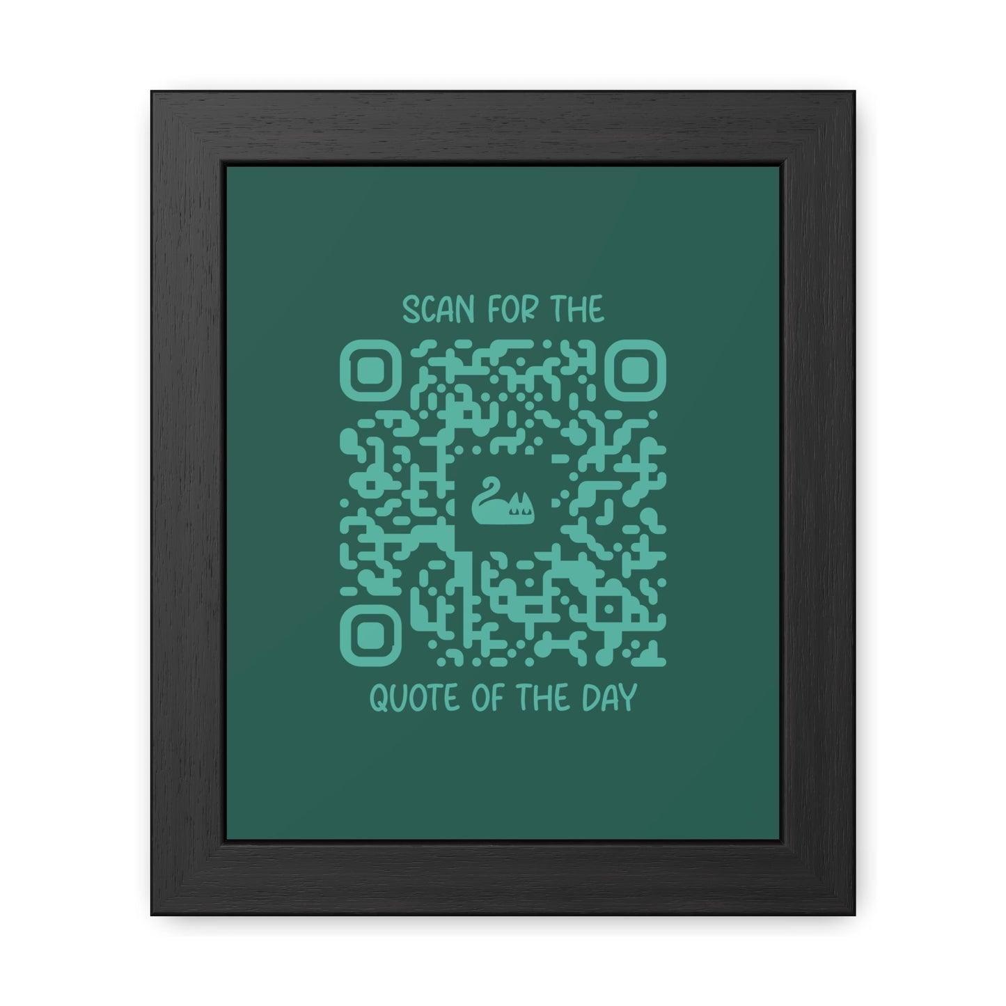 Home & Cozy – Framed Poster – Green – Scan for the Quote of the Day - QR NATION