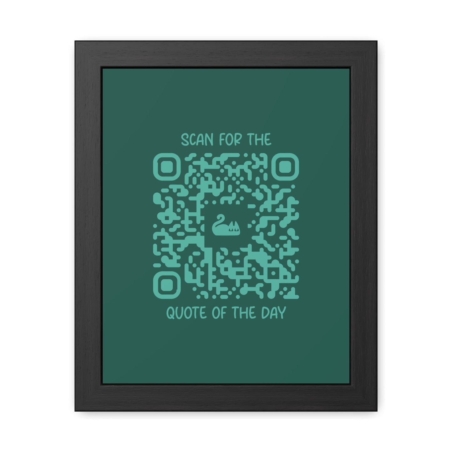 Home & Cozy – Framed Poster – Green – Scan for the Quote of the Day - QR NATION