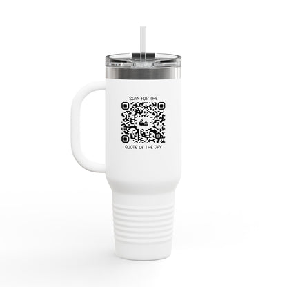 Home & Cozy – Insulated Travel Mug – Scan for the Quote of the Day - QR NATION