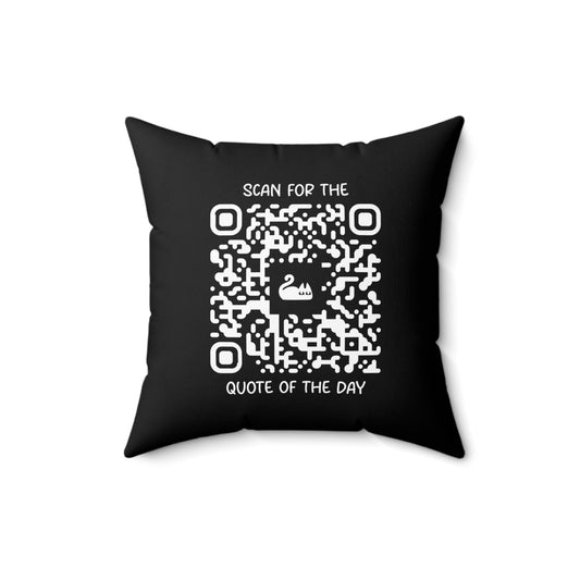 Home & Cozy – Pillow – Black – Scan for the Quote of the Day - QR NATION