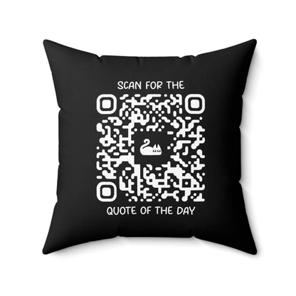 Home & Cozy – Pillow – Black – Scan for the Quote of the Day - QR NATION
