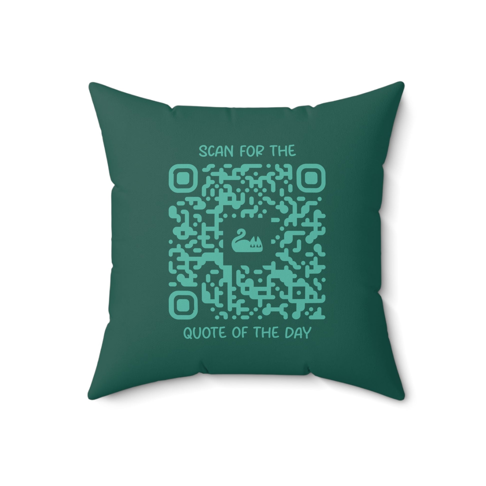 Home & Cozy – Pillow – Green – Scan for the Quote of the Day - QR NATION