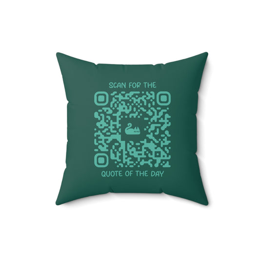 Home & Cozy – Pillow – Green – Scan for the Quote of the Day - QR NATION