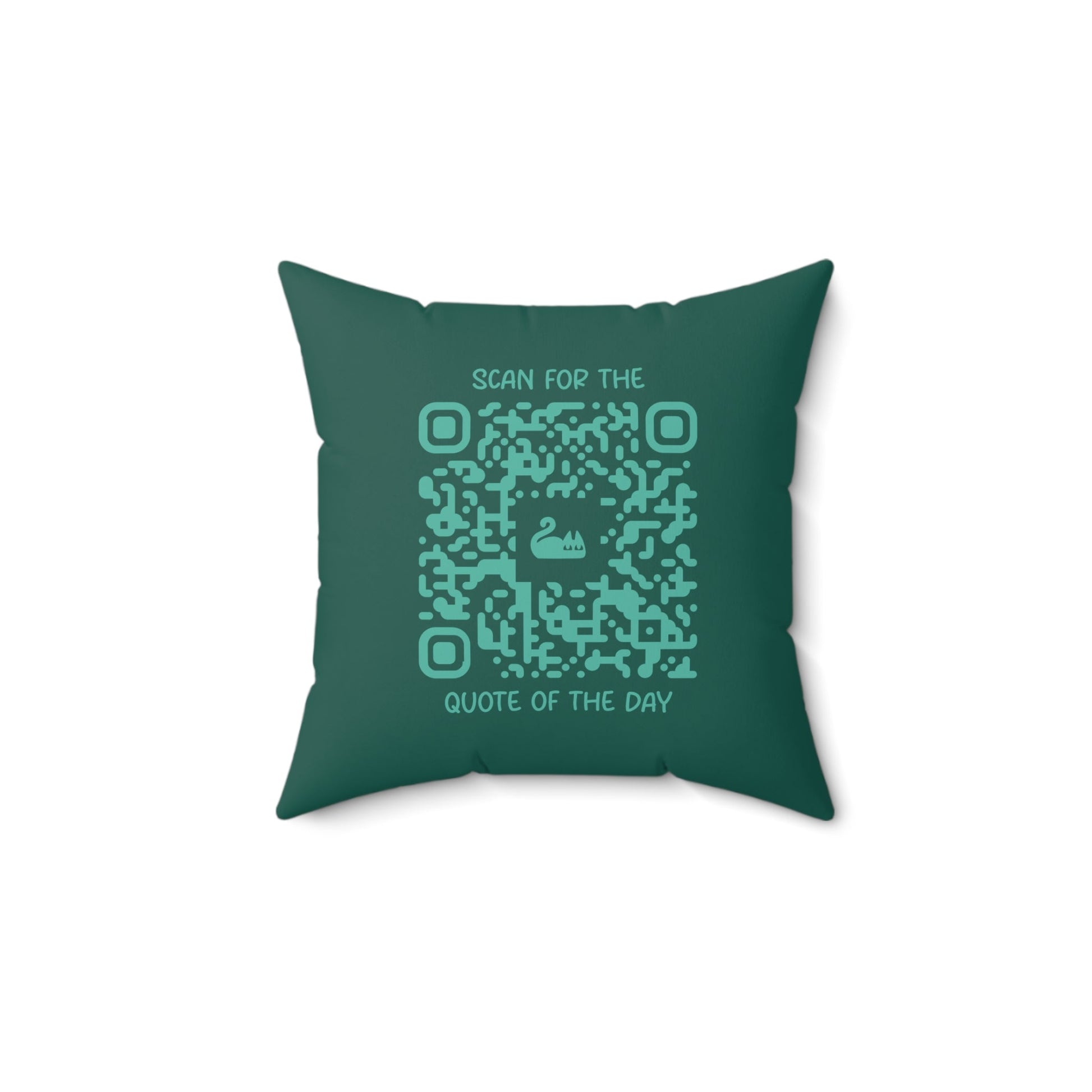 Home & Cozy – Pillow – Green – Scan for the Quote of the Day - QR NATION