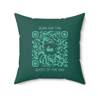 Home & Cozy – Pillow – Green – Scan for the Quote of the Day - QR NATION