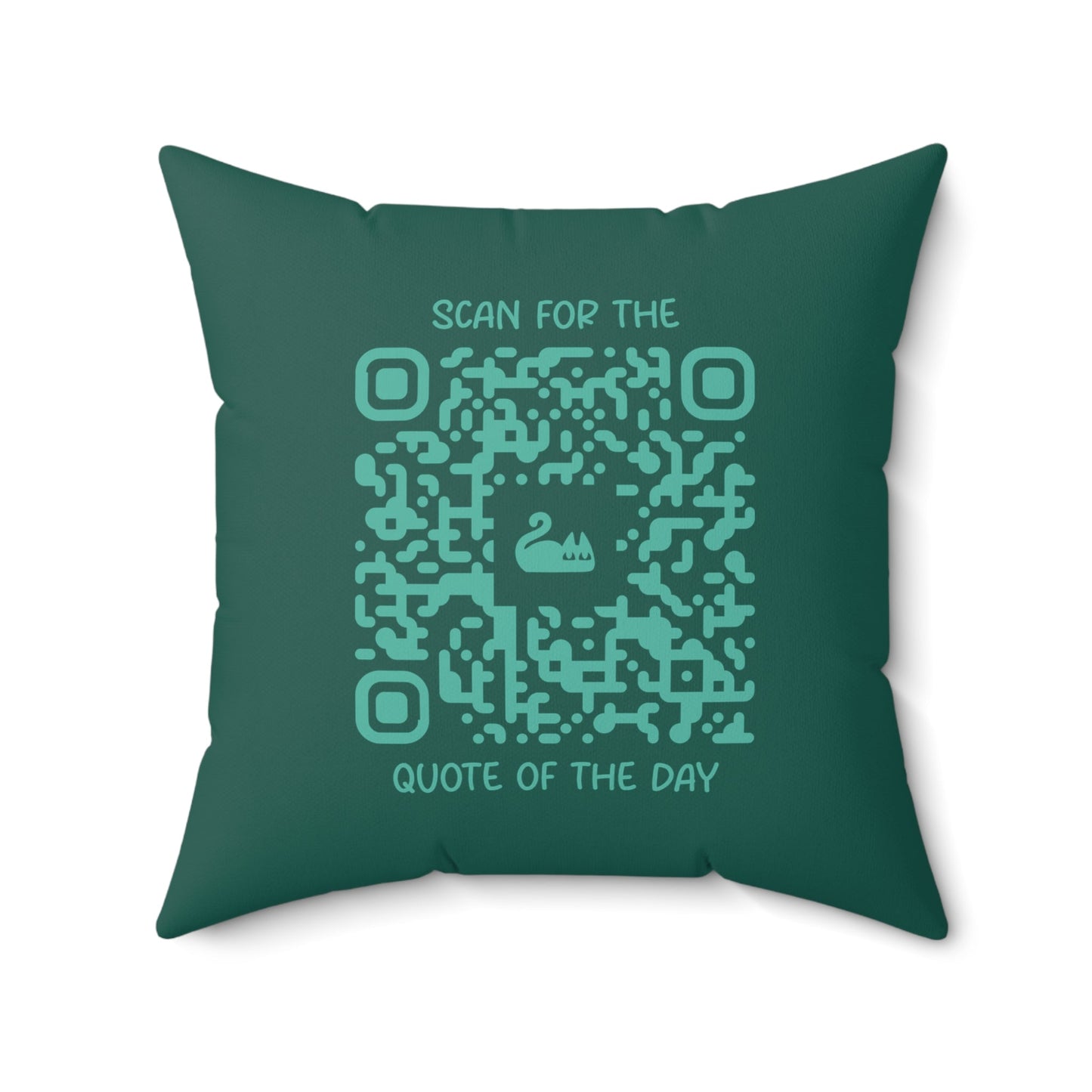 Home & Cozy – Pillow – Green – Scan for the Quote of the Day - QR NATION