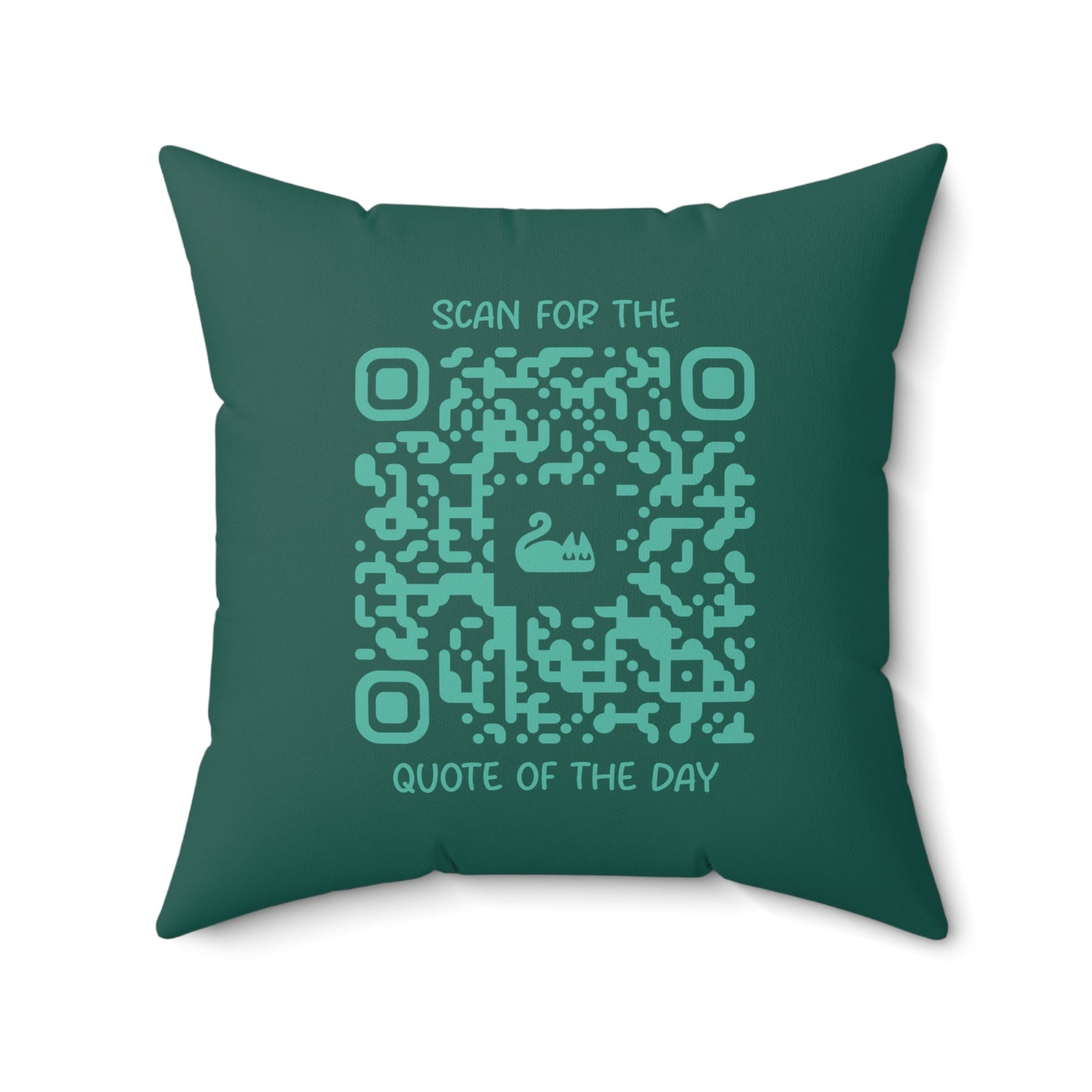 Home & Cozy – Pillow – Green – Scan for the Quote of the Day - QR NATION