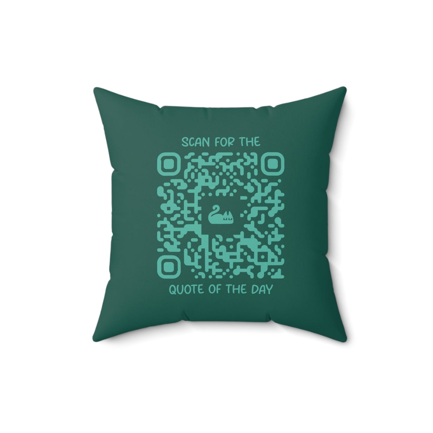 Home & Cozy – Pillow – Green – Scan for the Quote of the Day - QR NATION