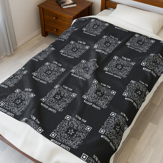 Inspiration – Blanket – Black – Scan for Wisdom Quotes - QR NATION