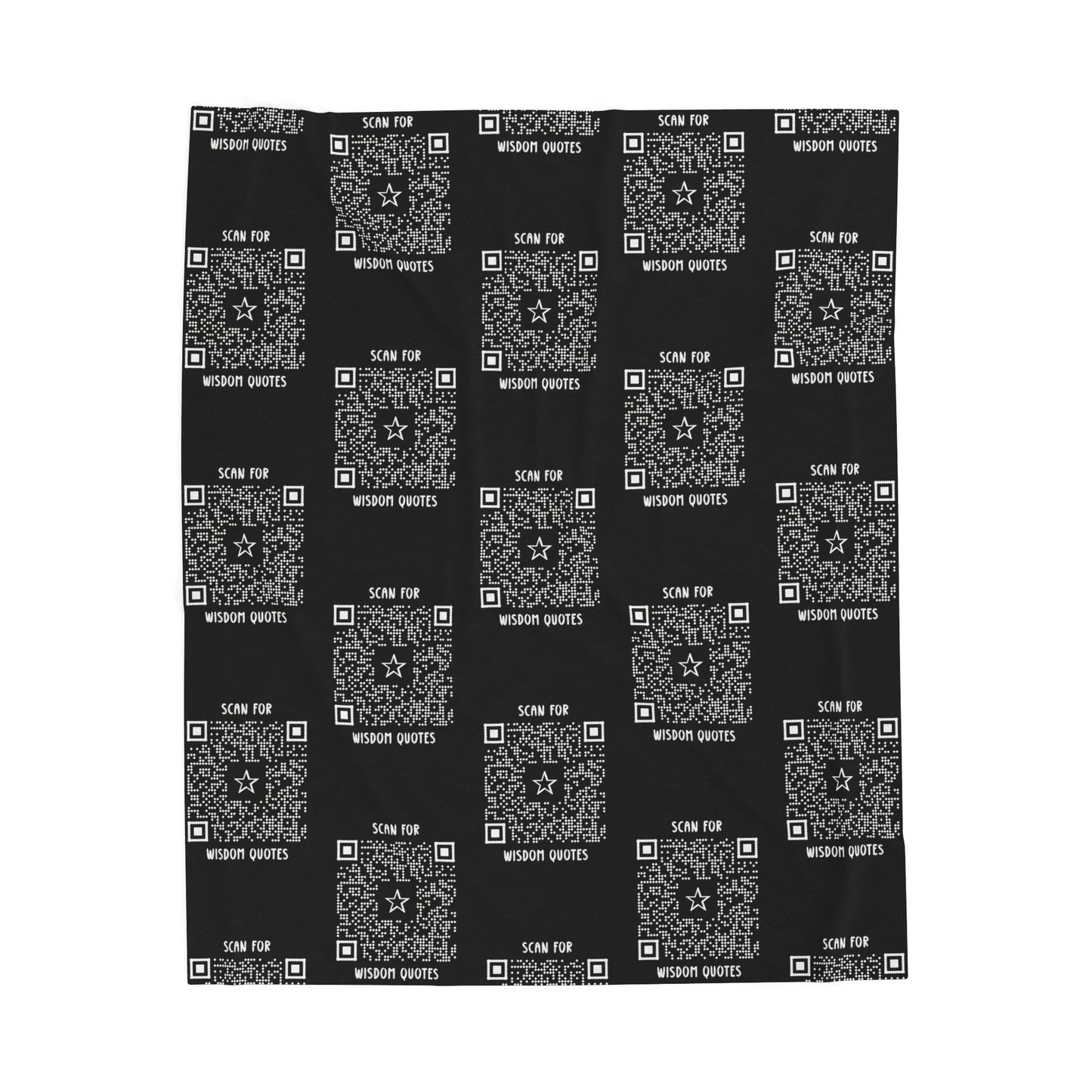 Inspiration – Blanket – Black – Scan for Wisdom Quotes - QR NATION