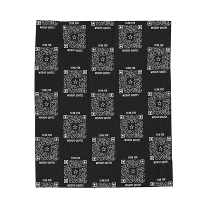 Inspiration – Blanket – Black – Scan for Wisdom Quotes - QR NATION