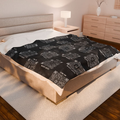 Inspiration – Blanket – Black – Scan for Wisdom Quotes - QR NATION