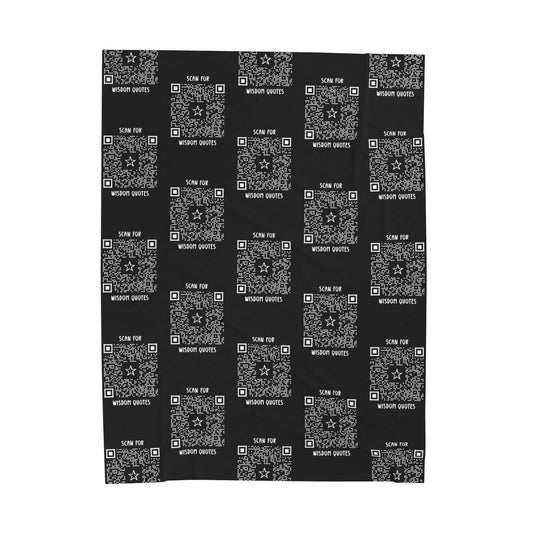 Inspiration – Blanket – Black – Scan for Wisdom Quotes - QR NATION