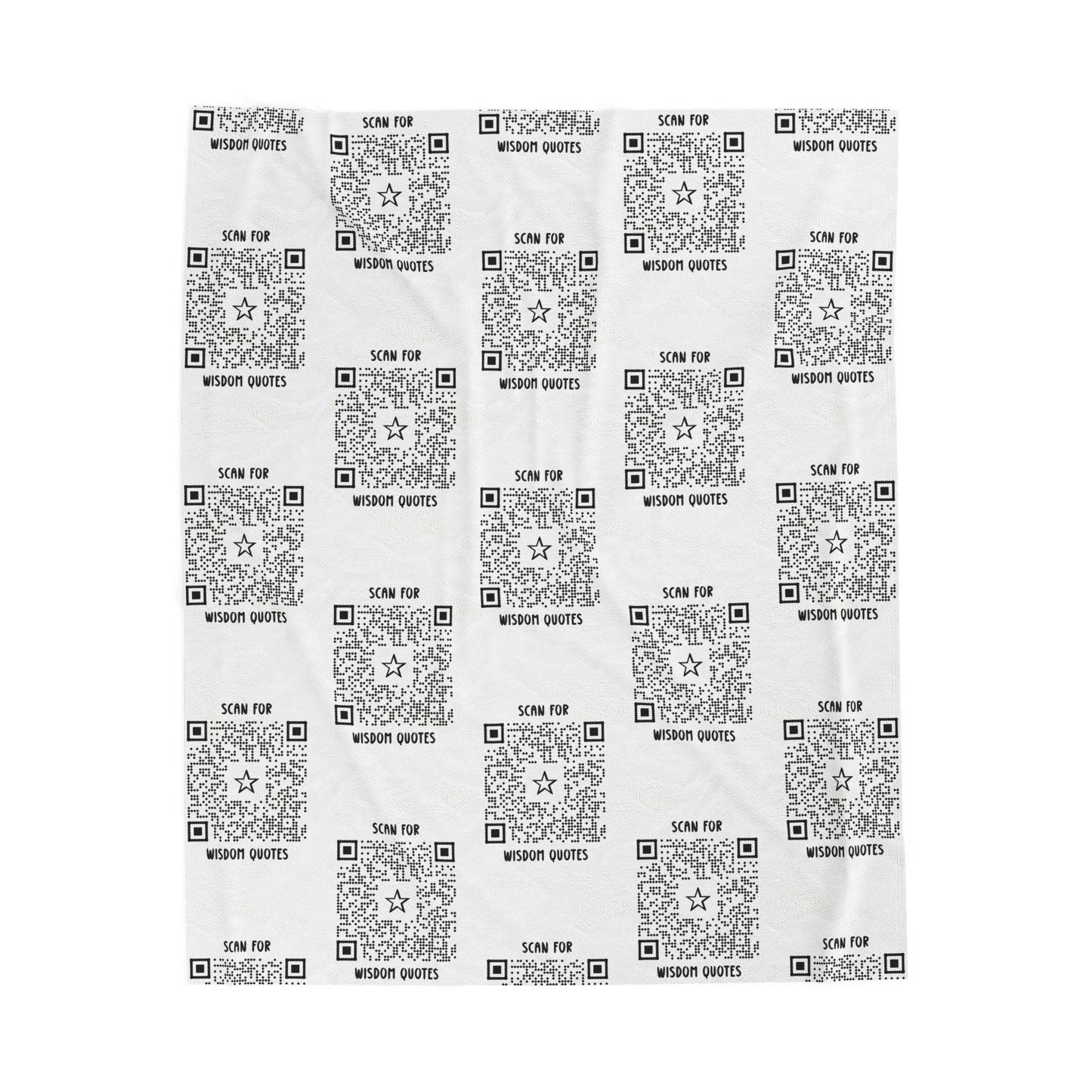 Inspiration – Blanket – White – Scan for Wisdom Quotes - QR NATION