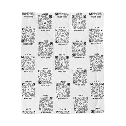 Inspiration – Blanket – White – Scan for Wisdom Quotes - QR NATION