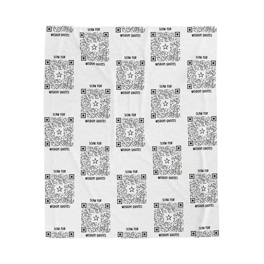 Inspiration – Blanket – White – Scan for Wisdom Quotes - QR NATION