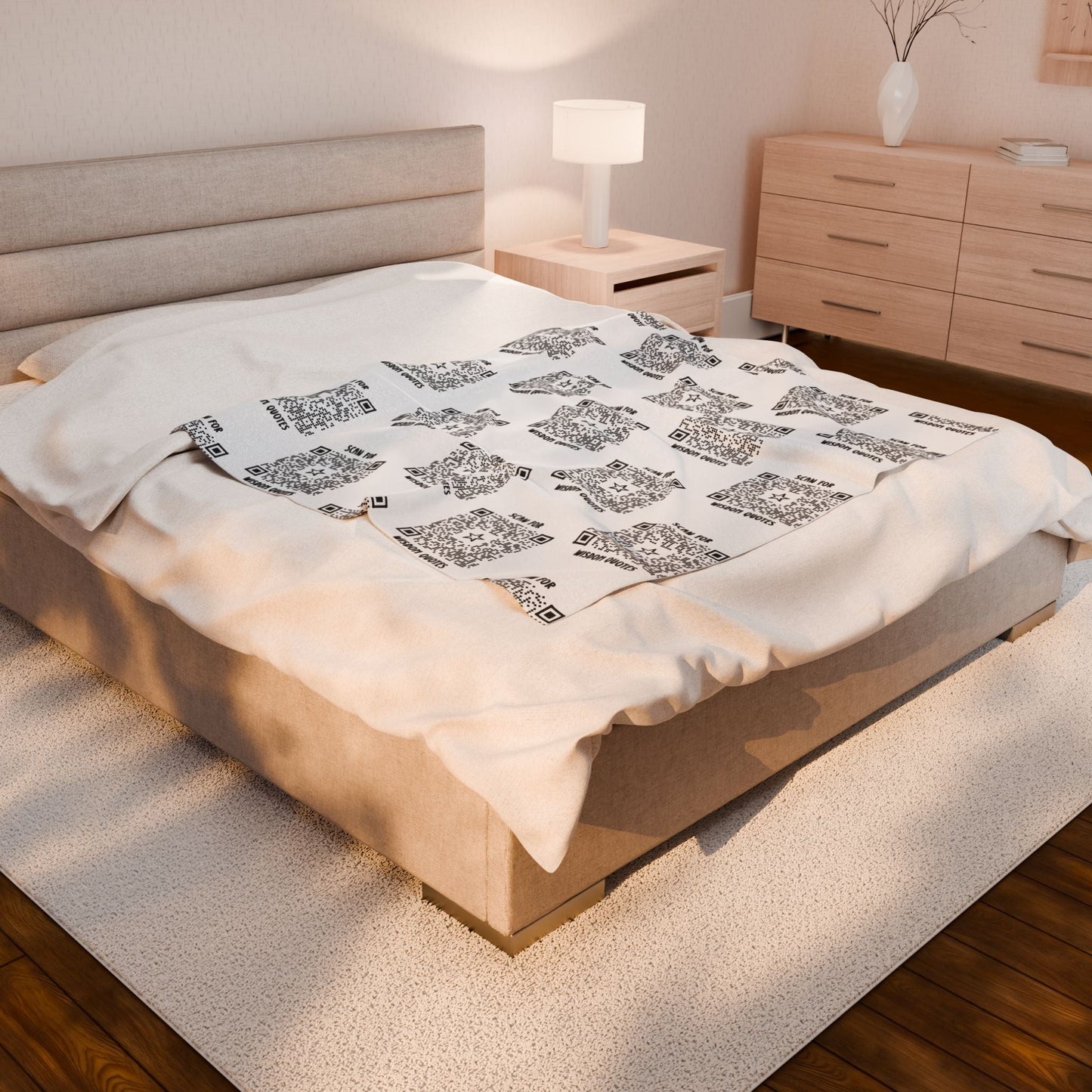 Inspiration – Blanket – White – Scan for Wisdom Quotes - QR NATION