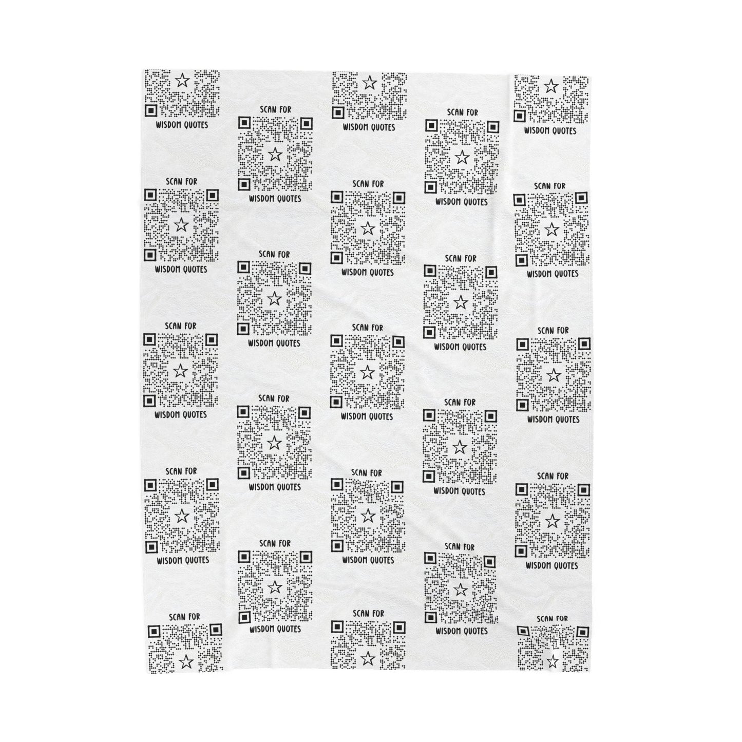Inspiration – Blanket – White – Scan for Wisdom Quotes - QR NATION