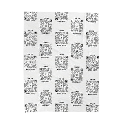 Inspiration – Blanket – White – Scan for Wisdom Quotes - QR NATION