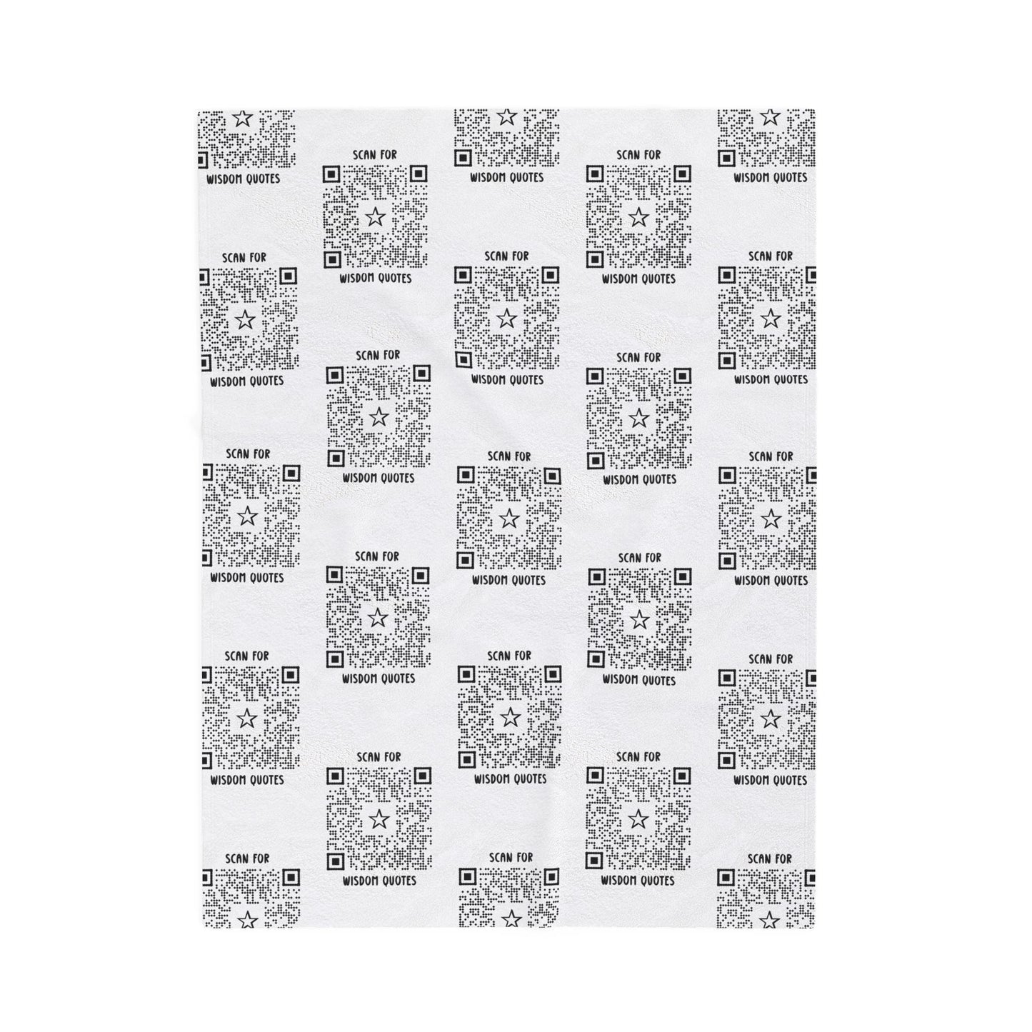 Inspiration – Blanket – White – Scan for Wisdom Quotes - QR NATION