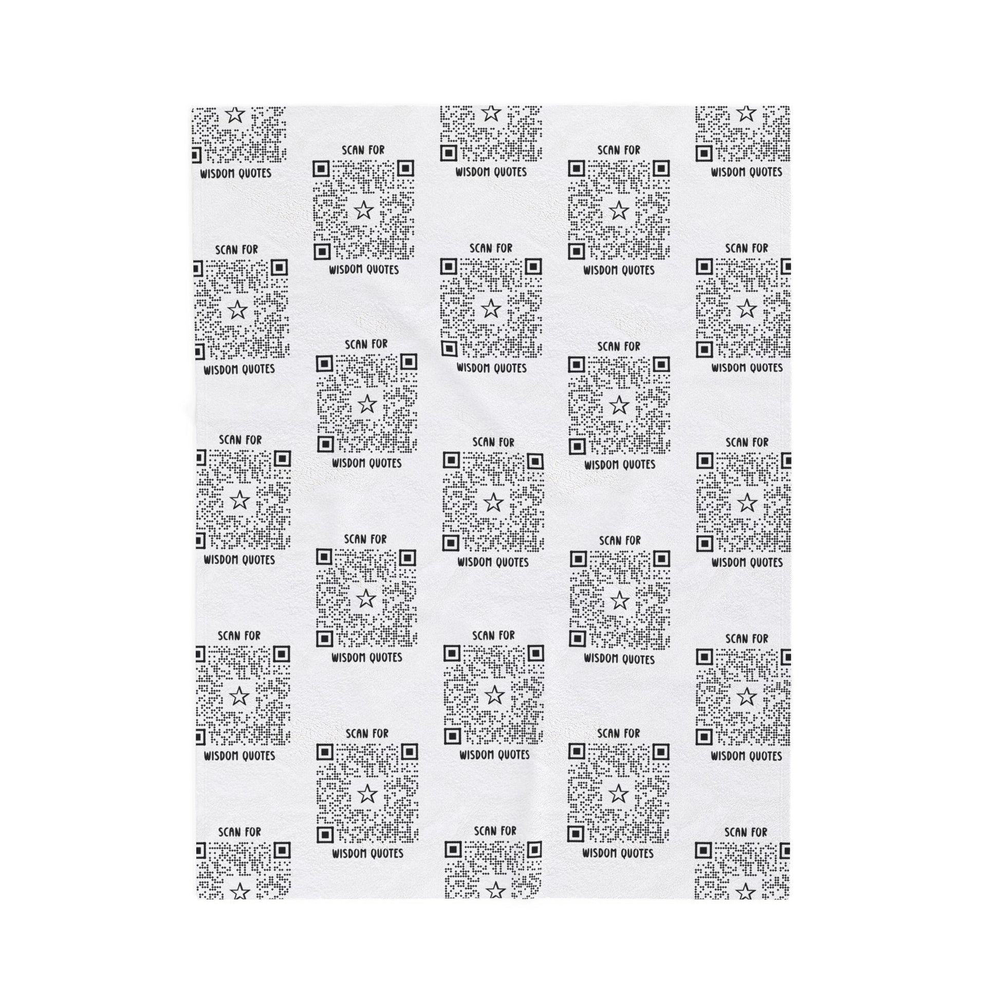 Inspiration – Blanket – White – Scan for Wisdom Quotes - QR NATION