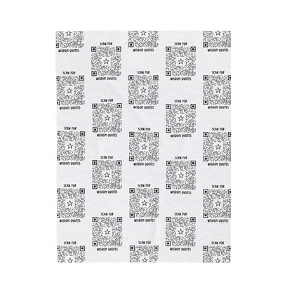 Inspiration – Blanket – White – Scan for Wisdom Quotes - QR NATION