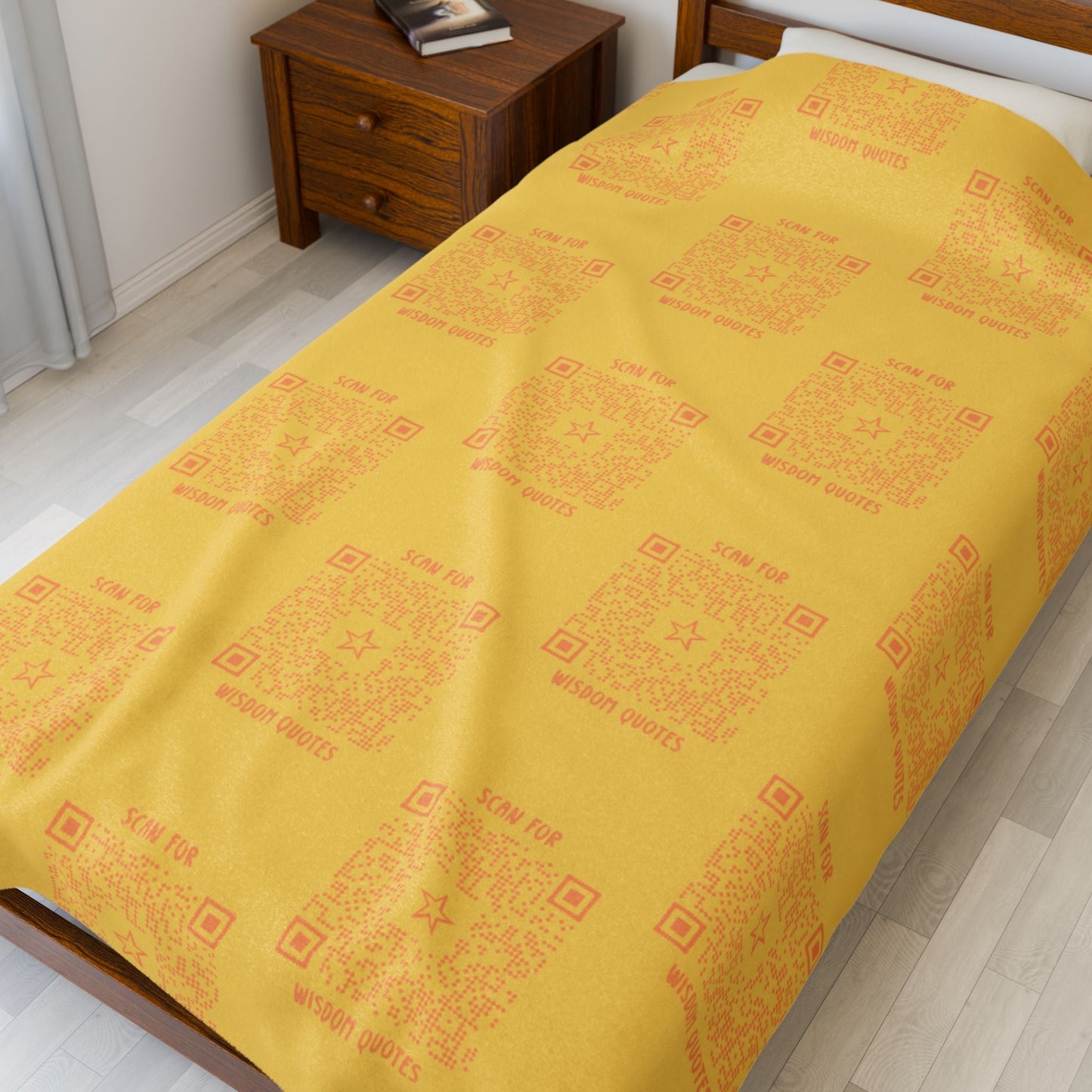 Inspiration – Blanket – Yellow – Scan for Wisdom Quotes - QR NATION