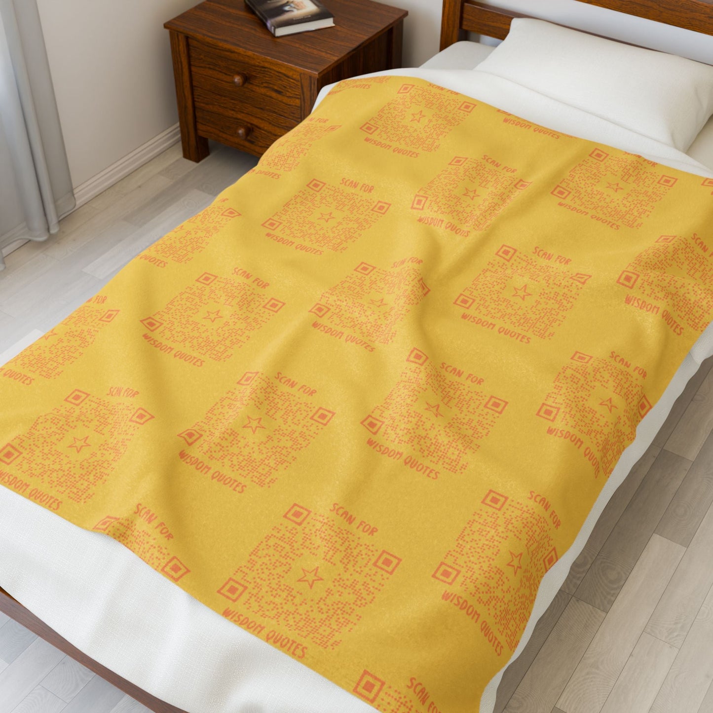 Inspiration – Blanket – Yellow – Scan for Wisdom Quotes - QR NATION
