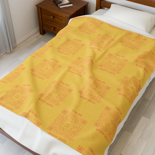 Inspiration – Blanket – Yellow – Scan for Wisdom Quotes - QR NATION