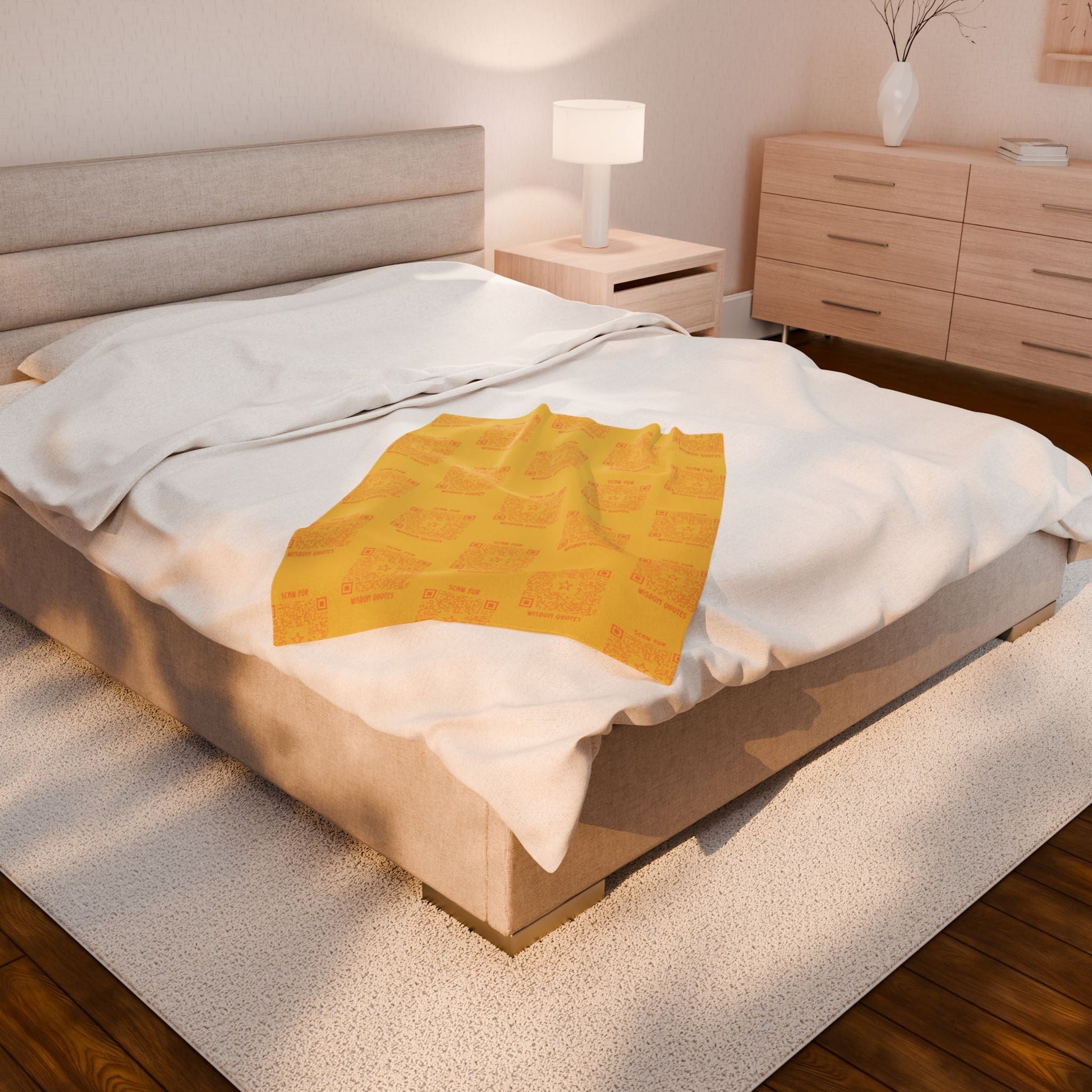 Inspiration – Blanket – Yellow – Scan for Wisdom Quotes - QR NATION