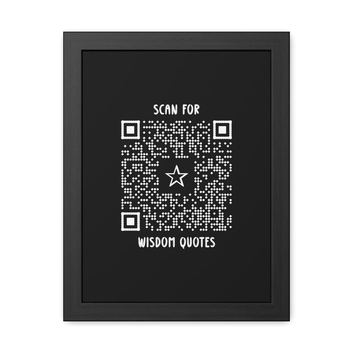 Inspiration – Framed Poster – Black – Scan for Wisdom Quotes - QR NATION